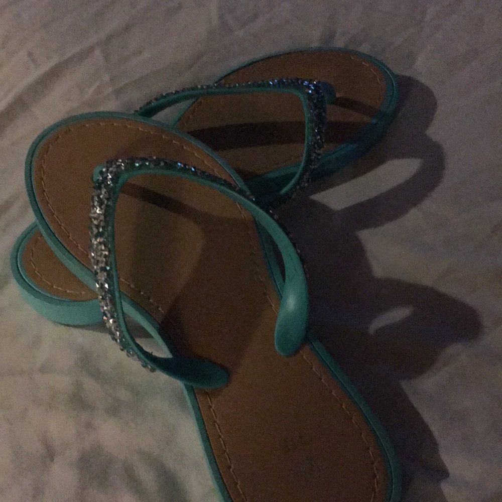 Flip flops turquoise